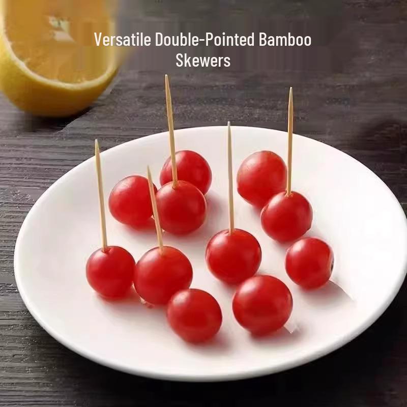 Double-Ended Bamboo Toothpicks: Portable, Disposable Skewers for Home or Restaurant Use