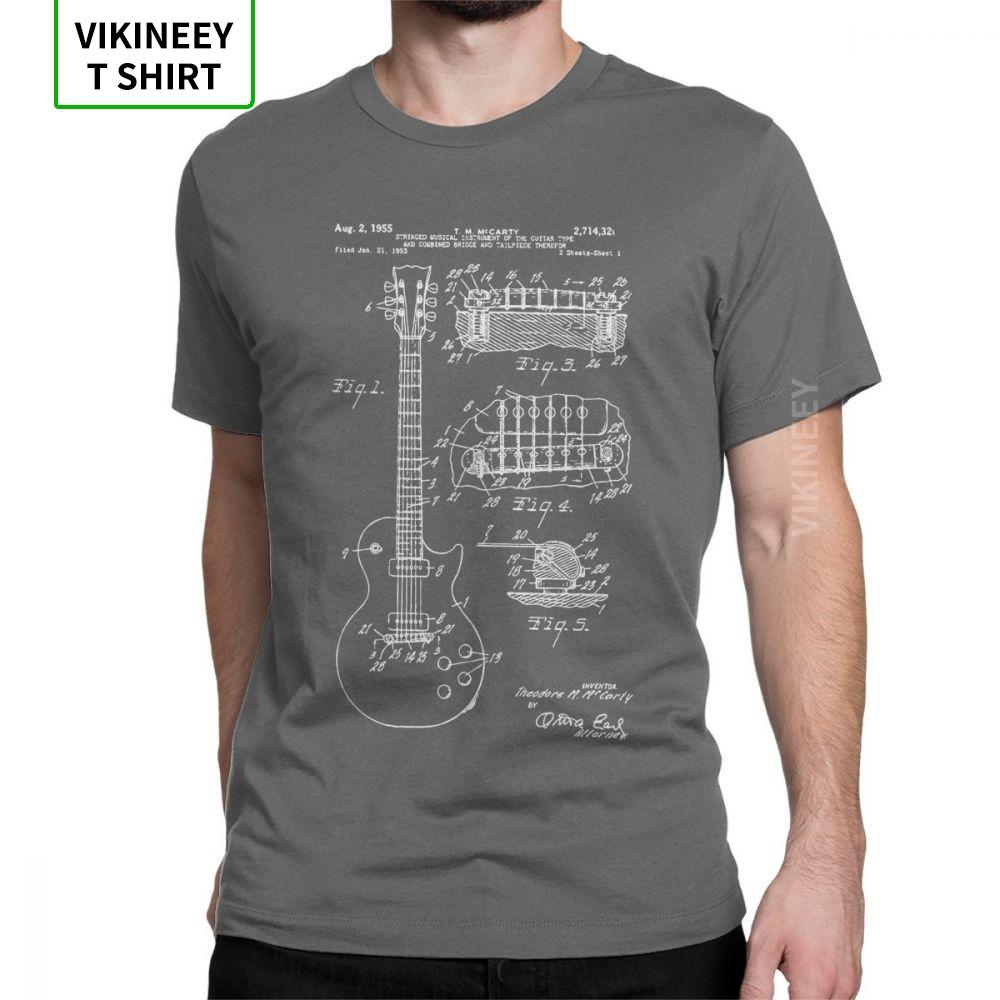 Patent Acoustic Electric Guitar Music Men T Shirt Crazy 100 Cotton Short Sleeves Tees Crew Neck TShirts Printed Tops