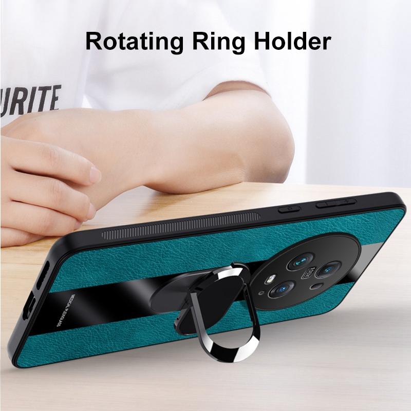 Ring Holder Leather Case For Honor Magic 5 Pro Cover Luxury Magnetic TPU Silicone Phone Case For Honor Magic5 5 Pro 5Pro Coque