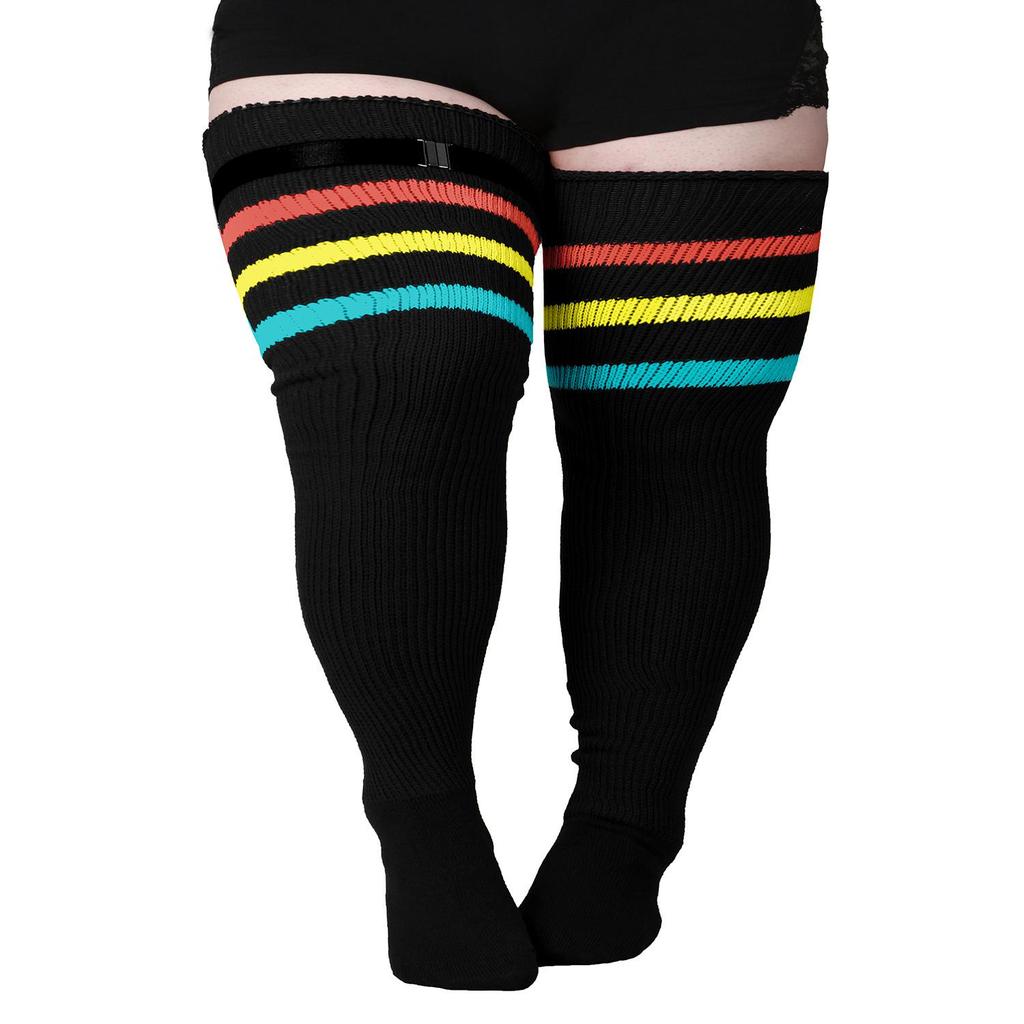Plus Size Women's Compression Knee-High Socks - Extra Thick Over-the-Knee for Autumn/Winter