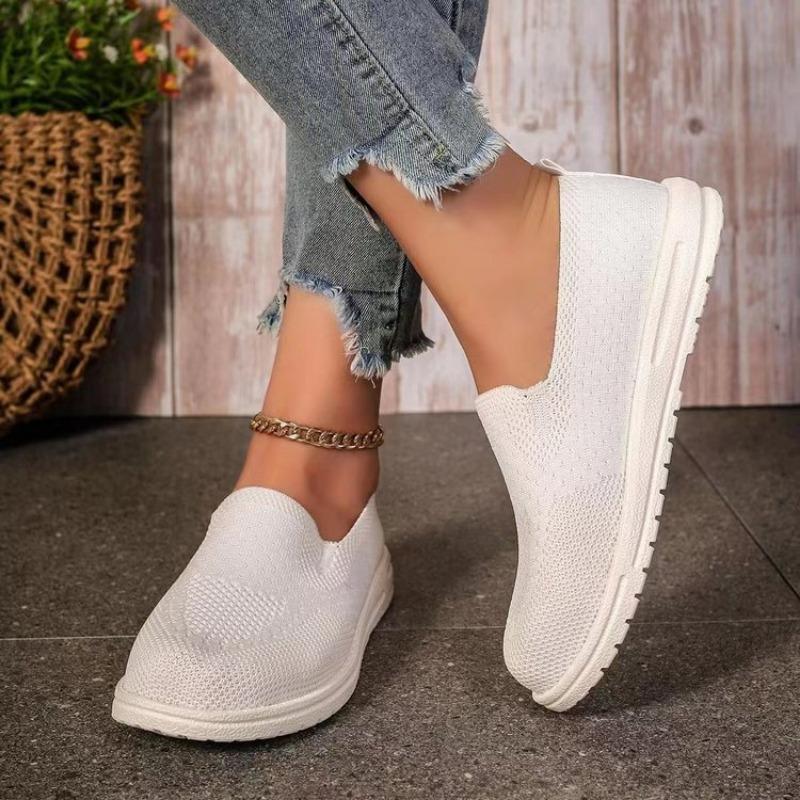 Large Size Fly-woven One-pedal Low-top Single Shoes Women's Breathable Feet Light Lazy Board Shoes Wish