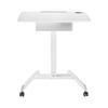 Table D'ordinateur Portable À Hauteur Réglable Avec Roulettes Et Un Tiroir Bureau Assis-debout Réglable En Hauteur Jusqu'à 113cm Max