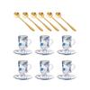 French Vintage Floral Glass Coffee Cup Set 120ml Heat Resistant Tea Milk Latte Home Office Use