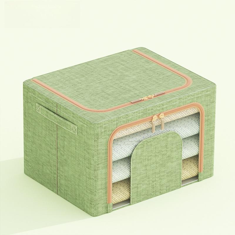 24/66L Large capacity clothes basket Steel frame foldable clothes storage box Cotton quilt hat scarf Wardrobe organizer 24L 40x30x20CM серый