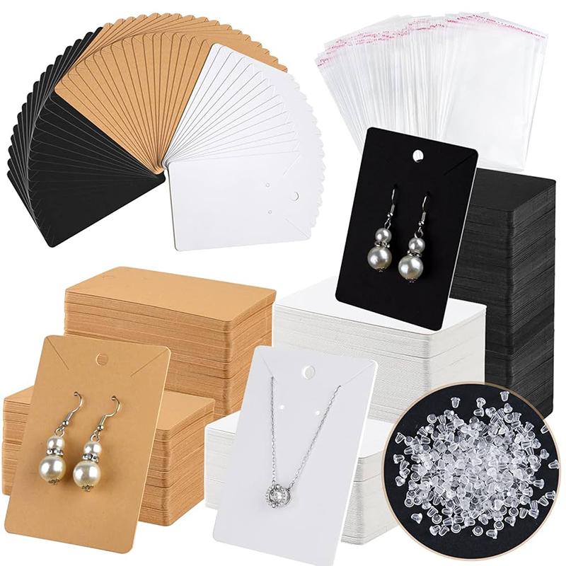 50pcs Earring Display Cards Cardboard for DIY Jewelry Holder Selling Organizer Small Businesses Labels Packaging Material Supply