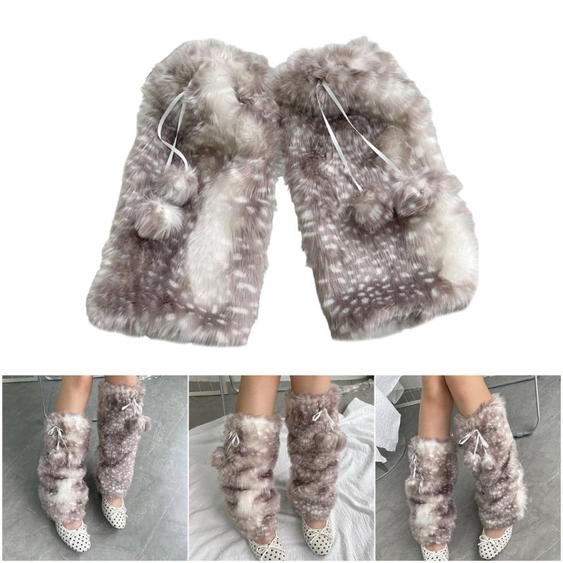 Faux Furs Leg Warmer,Warm Soft Fuzzy Leg Warmer Boot Cuffs Cover for Women Party Costumes Boot Sleeves Boot Covers