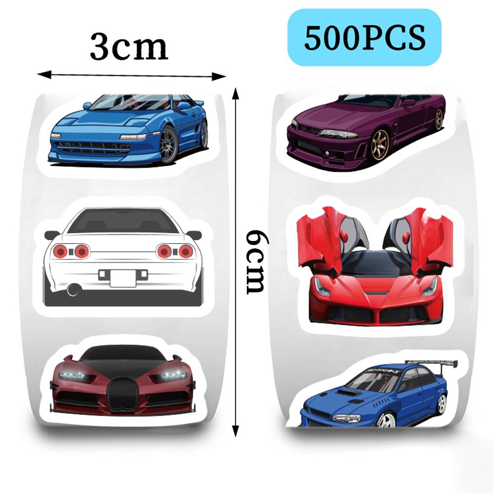 500Pcsroll Children Cars Reward Stickers School Students Cartoon Encouragement Sticker For Kids Scrapbooking Label Decoration