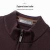 Hodo Men's Machine-Washable Silk-Wool Blend Stand Collar Sweater