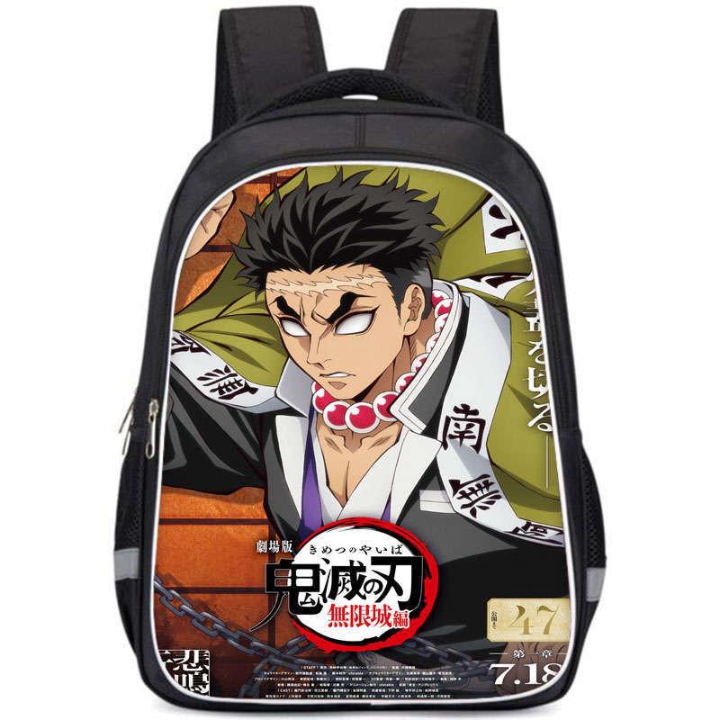 Demon Slayer College Backpack With Double Layer Storage And Trendy Crossborder Style For Students