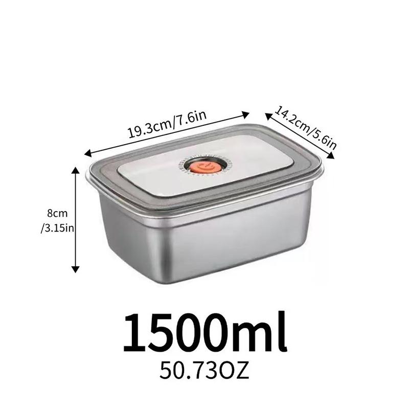 Stainless Steel Camping Lunch Box Sealed Leak-Proof Bento Box Microwave Suitable Large Capacity Refrigerator Freezer Storage Box