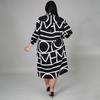 Plus Size Dress Printed Drawstring Waist Shirt Plus Size Dresses for Women
