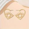 A Pair of Trendy Hollow Design Love Eye Elements Retro Luxury Simple Fashion Temperament Stud Earrings