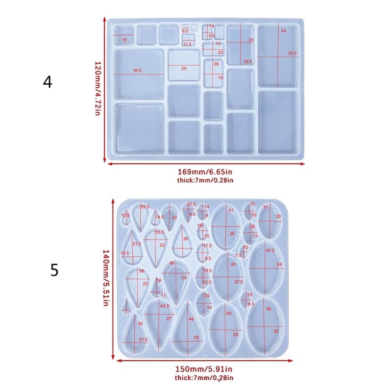 DIY Drop Earring Mold 3D Resin Pendants Moulds Fashionable Ear Jewelry Molds Silicone Material for Hand-Making Earrings