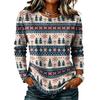 Women's Casual Christmas Print Long Sleeve Neck Top