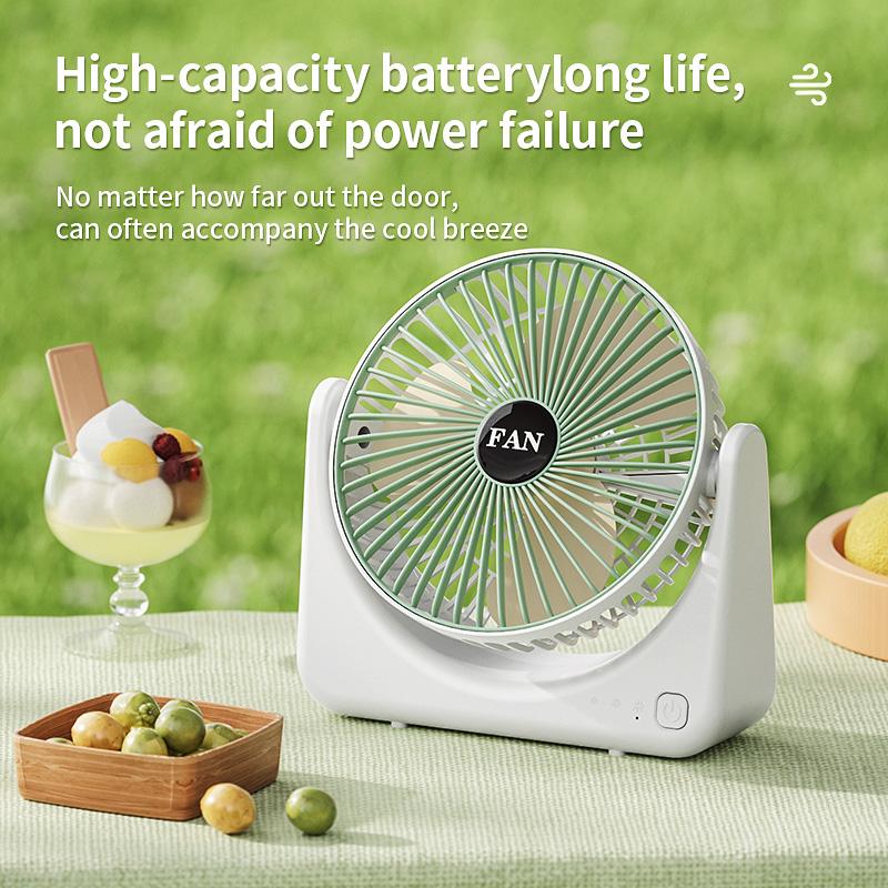 Desktop Electric Fan Small And Portable Home Office Learning Outdoor Camping Office Desk USB Charging 3-Speed Adjustable Cooling
