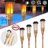 Solar LED Flame Effect Lamp Handmade Bamboo Torch Waterproof Outdoor Light for Garden Lawn Yard Landscape Pathway Poolside Decor
