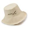 Solid color washed rough edge bucket hat foldable soft top basin hat ladies beach sun hat fashionable versatile beach hat