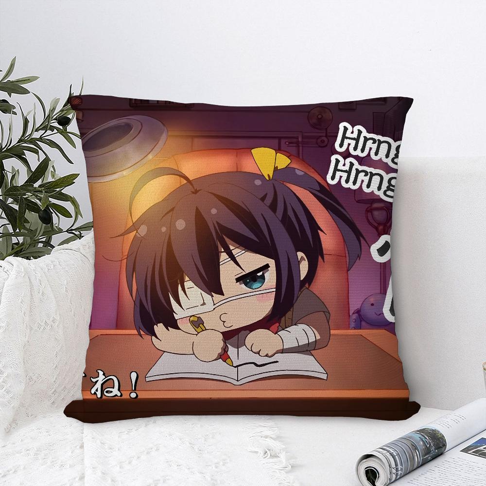 Anime T-Takanashi Rikka Pillow Case Sofa Decorative Home Double-sided Print Plush Square Throw Pillow Covers Cushion Decor Cover
