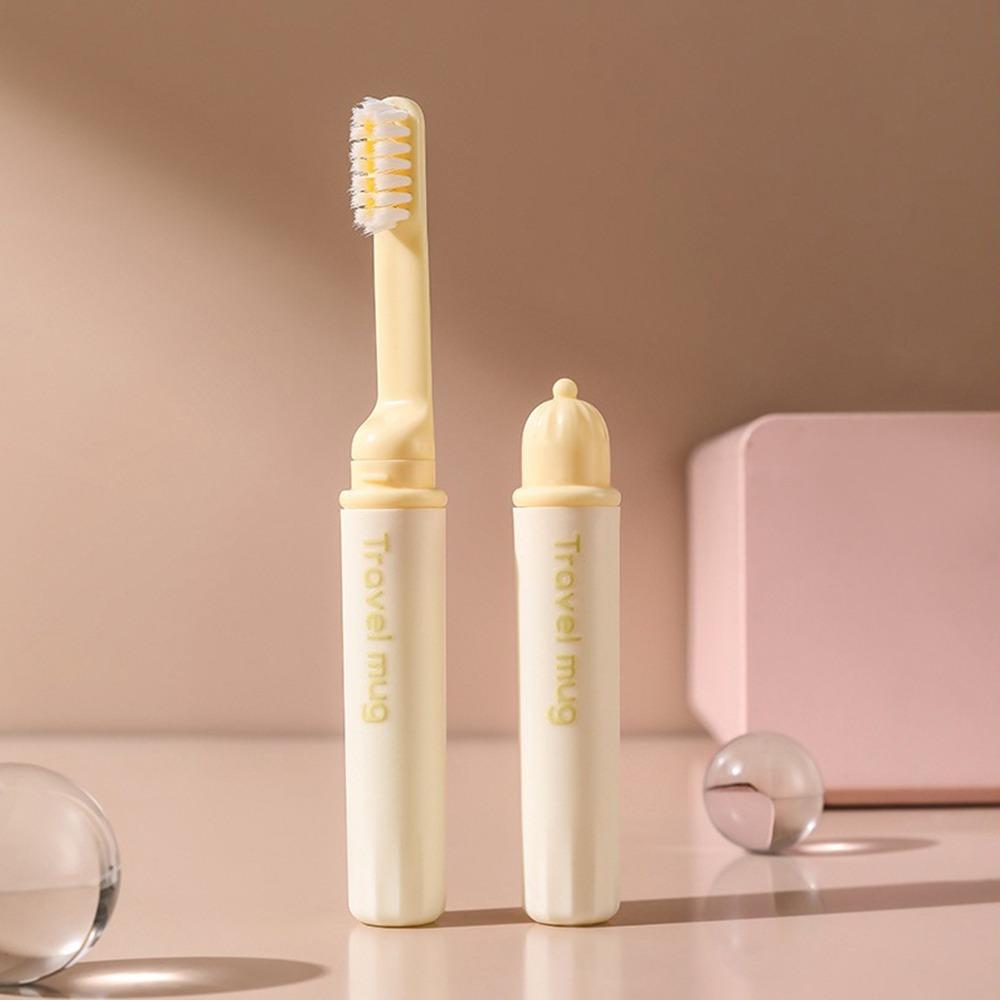 

Plastic Soft Bristle Toothbrush Adults Children Tooth Brush Travel Camping Hiking Outdoor Supplies бежевий