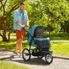 PawHut All Terrain Foldable Dog Stroller, Lockable Front Wheel, Cushion, Adjustable Canopy, 111x58x107cm, Dark Green