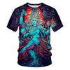 Moda de Verano Nueva India Shiva camisetas gráficas Para Hombres Tendencia Casual Personalidad Estampado Oversize Cuello Redondo Manga Corta Camisetas Tops