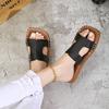 One-word drag women's shoes summer new flat-bottomed sandals outdoor wear soft-soled casual versatile beach H drag large size explosion C