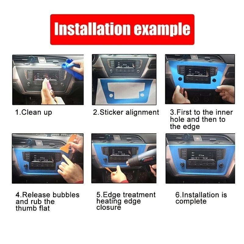 For Nissan Sylphy Sentra B17 2012-2015 Interior Central Control Panel Door Handle Carbon Fiber Protective Film Car Accessorie