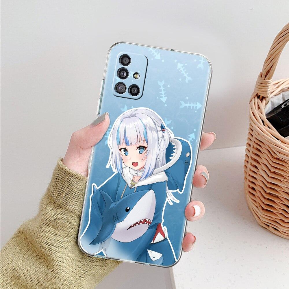 Gawr Gura Hololive Shark Anime Phone Case For Samsung Galaxy A51 A71 A21S A12 A11 A31 A41 A52 A32 5G A72 A01 A02S Clear Cover