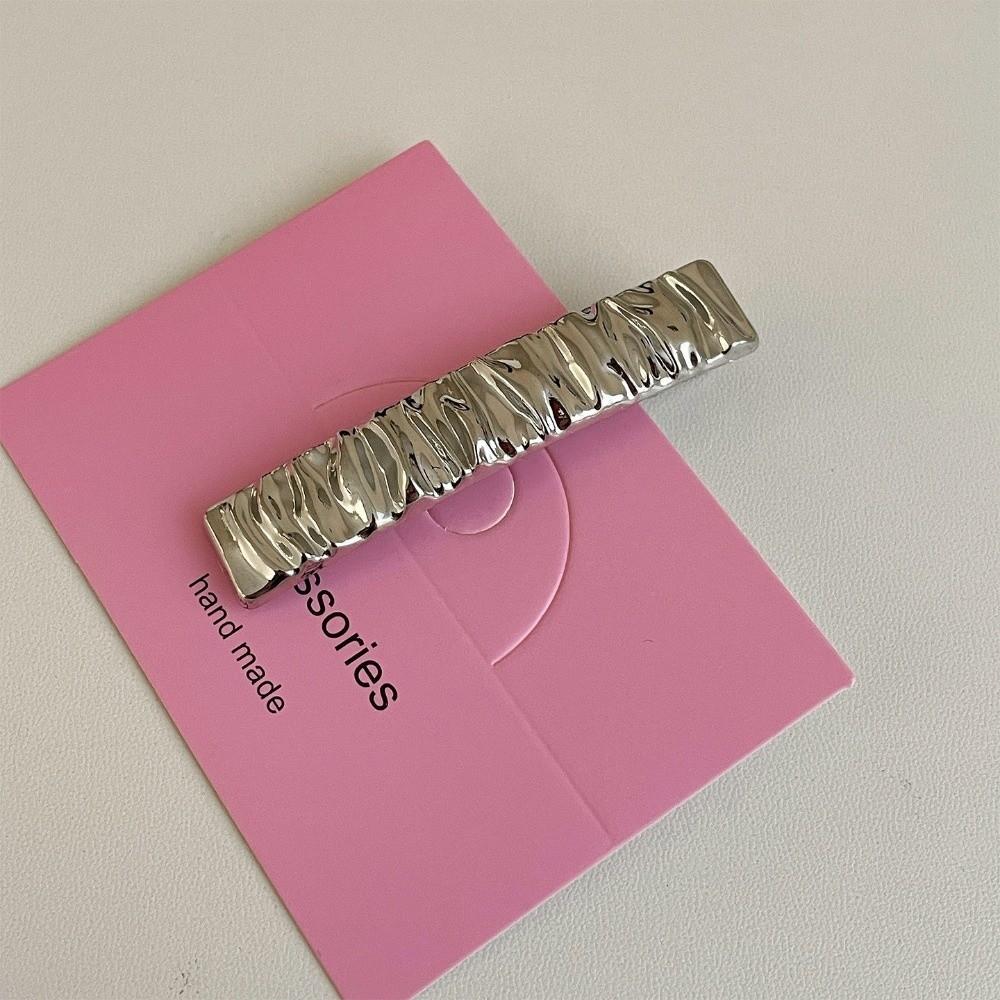 

White Duckbill Clip Y2K Bangs Hairpin Cute Silver Hair Clip Headwear Style F