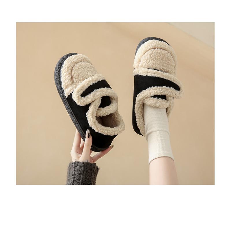 Nošení bavlněné obuvi pro ženy, podzimní a zimní jehněčí vlna