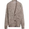 Loose Fit Distressed Cardigan Long Sleeve V Neck Melange Sweater Men Sweater Brown Dark-Gray 04938310-35
