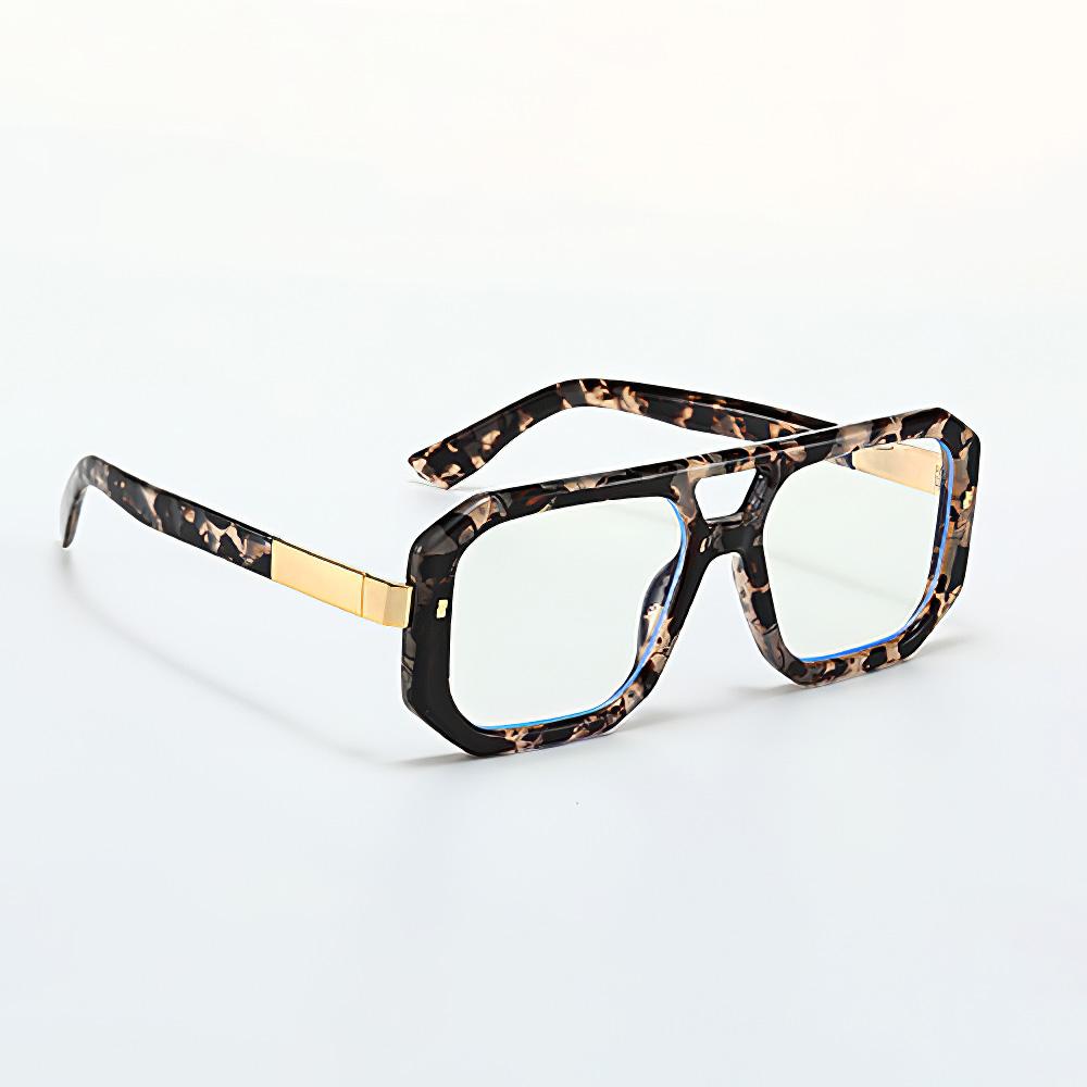 

Новинка 2024 года, черные квадратные очки с защитой от синего света и золотыми линиями, очерчивающие анти-синий свет, модные аксессуары, очки для мужчин