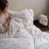 New 2026 A-Class Cotton Linen Digital Print 4-Piece Bedding Set: Fitted Sheet, Duvet Cover, Bed Sheet