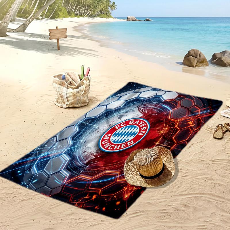 Asciugamano da Spiaggia Stampato Bayern Monaco Asciugamano Morbido ad Asciugatura Rapida Coperta da Spiaggia Rettangolare Grande Portatile per Viaggi Piscina