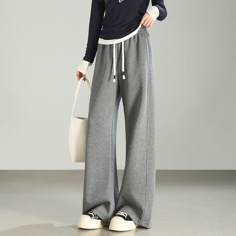 Demana Women's Korean Style Drawstring Micro-Flare Casual Pants