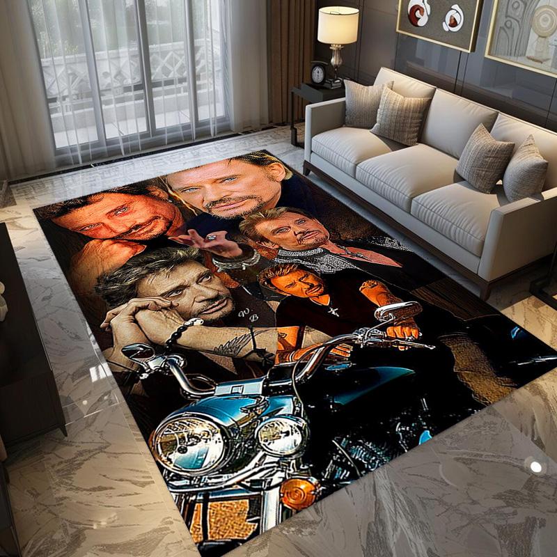 Rock Legend Johnny Halliday carpet Suitable for all seasons Home Decor Doormat Office chair cushion Protective pad