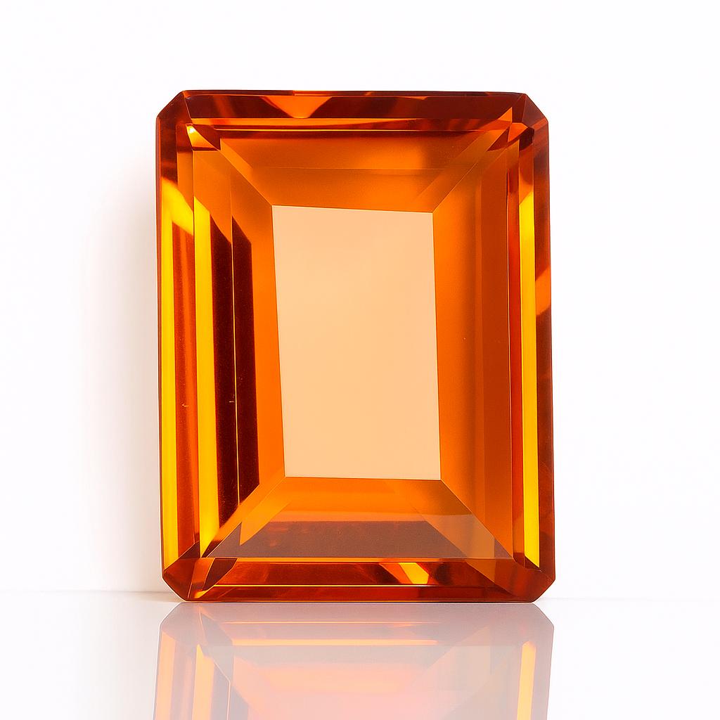 Natural Orange Topaz Loose Gemstone 43 ct Emerald Cut for Jewelry Making and Gem Collections
