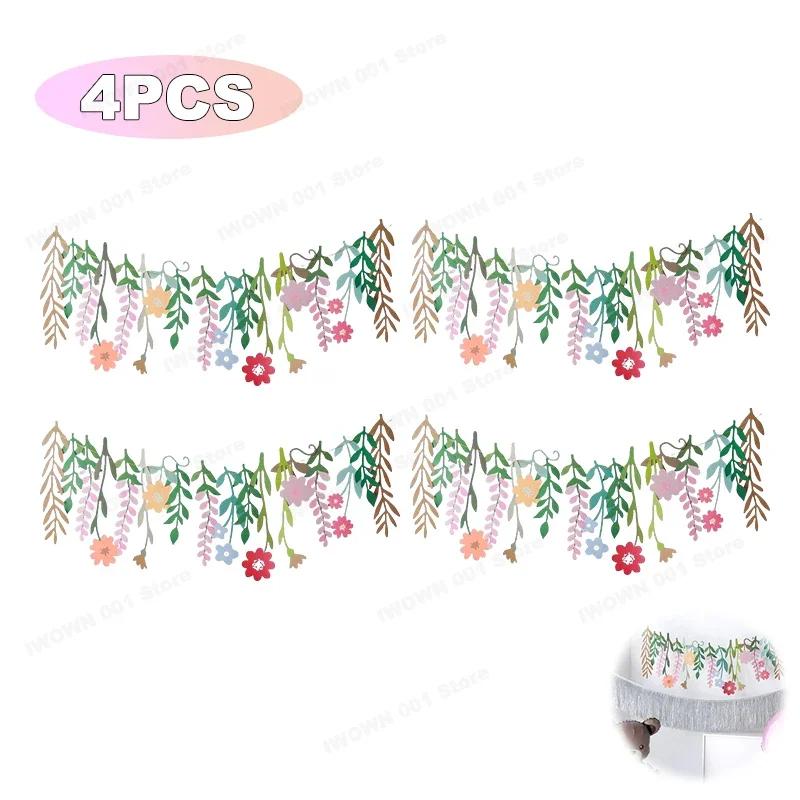 Lange Blätter Blumengirlande Kinderzimmer Hängeanhänger Frühlingsfenster Alles Gute zum Geburtstag Partydekorationen Blumenfotografie