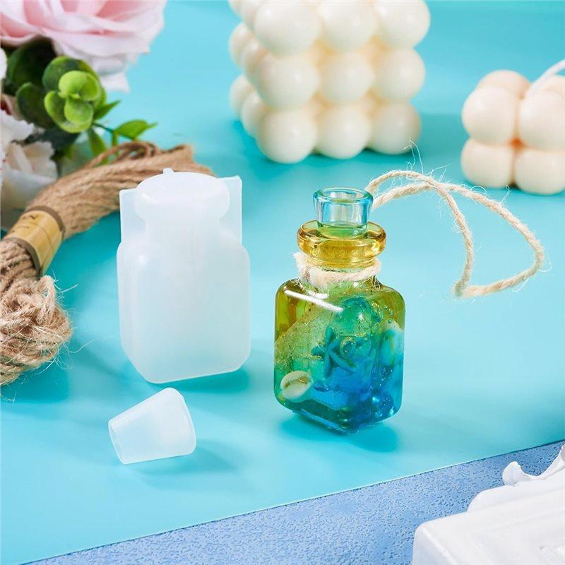 AS60-Wishing Bottle Silicone Molds Drift Bottle Resin Quicksand Container With Cord For DIY Keychain Pendant Crafts Candle