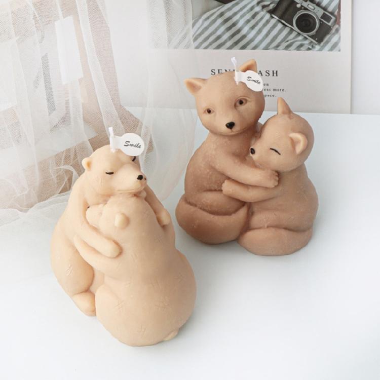 Exquisite Aromatherapys Candle Mold Hug Foxes Bear Mold Animal Gypsum Ornament