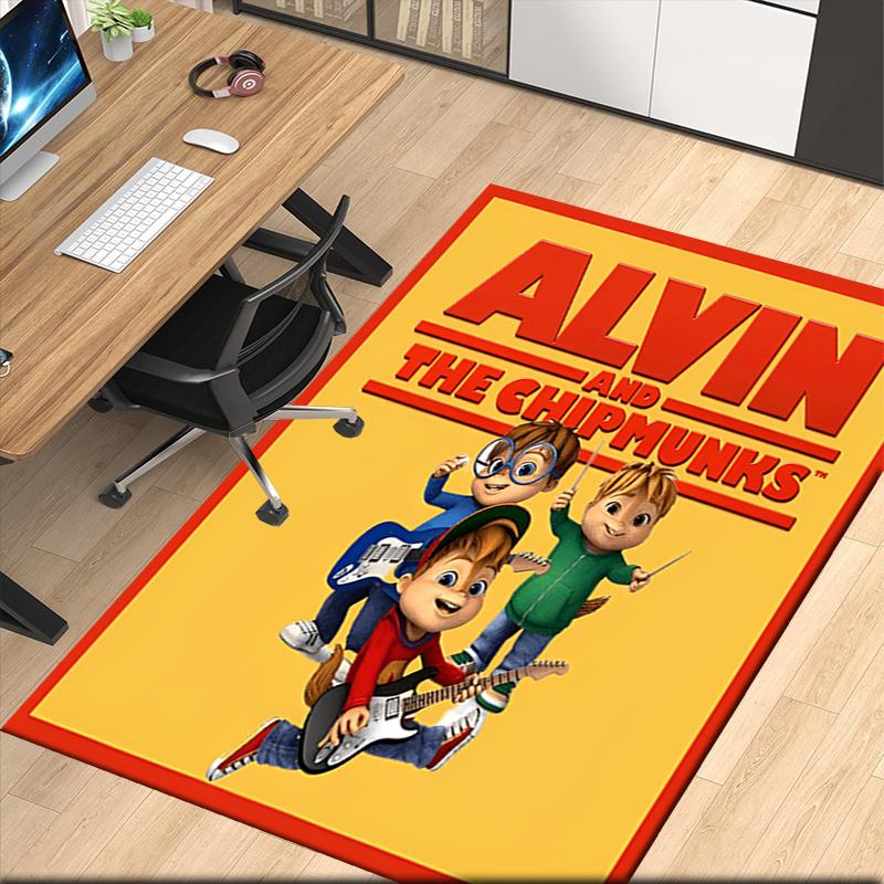 Tapete com Estampa de Alvin e os Esquilos para Cadeira de Escritório Sala de Estar Quarto Cozinha Decoração de Ambientes Presentes