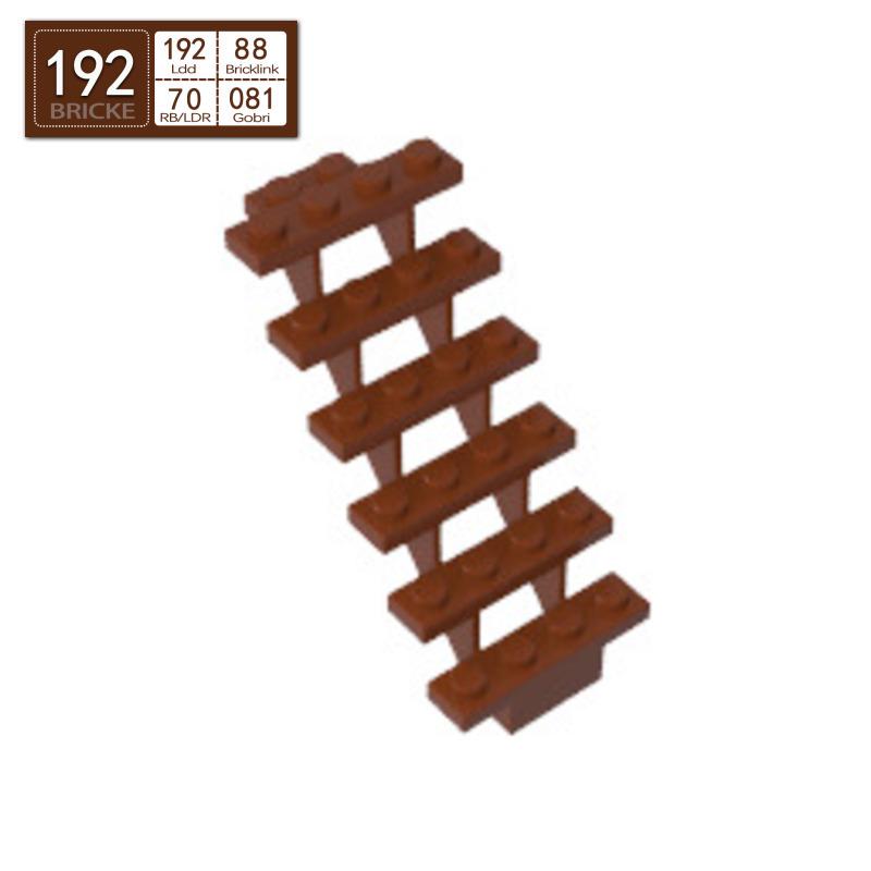 BRICKE 30134 Building Blocks 7x4x6 Stair Steps - LEGO Compatible MOC Accessories коричневый