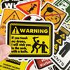50Pcs Funny Warning Stickers Danger Banning Sign Viny Decal Car Scooter Motorcycle Suitcase Violation Sticker Classic Toy