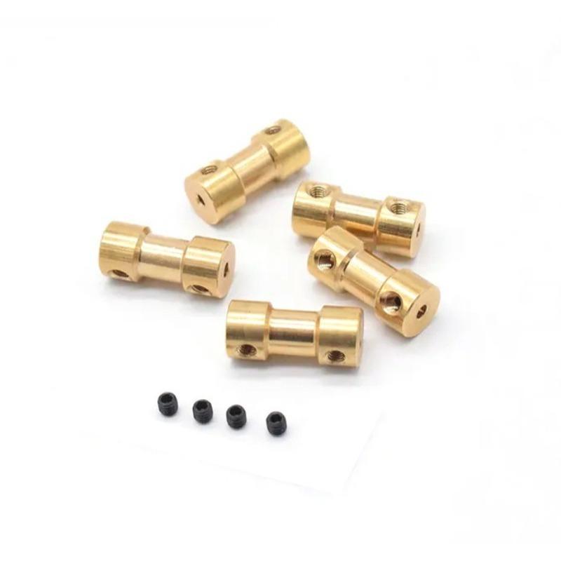5pcs Brass Rigid Motor Shaft Coupling 2mm 2.3mm 3mm 3.17mm 4mm 5mm 6mm Coupler Motor Transmission Connector with Screws