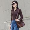 Women's Sweater Collar Fashion Solid Color Simple High Elasticity Knitted Sweater