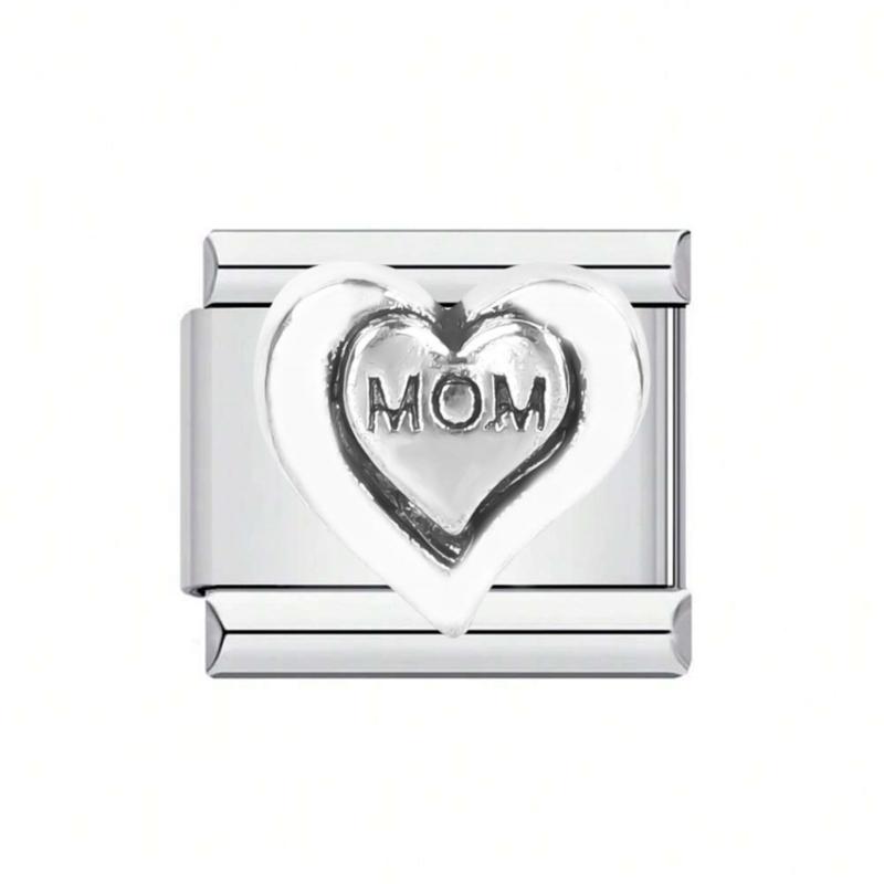 Stylish Heart Letter Bracelet Modular Elements In Stainless Steel Designed For Fashion Enthusiasts And DIY Lovers