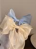 Sweet Chiffon Bow Hair Clips Girls Blue Shining Satin Bowknot Hair Clips Ribbon Bow Barrette Hairpin Grip Ponytail Clip Headwear