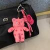 Kawaii Polka Dot Kitten Plush Keychain Cute Cartoon Cat Keyring Bag Pendant Backpack Hanging Decoration Key Accessories