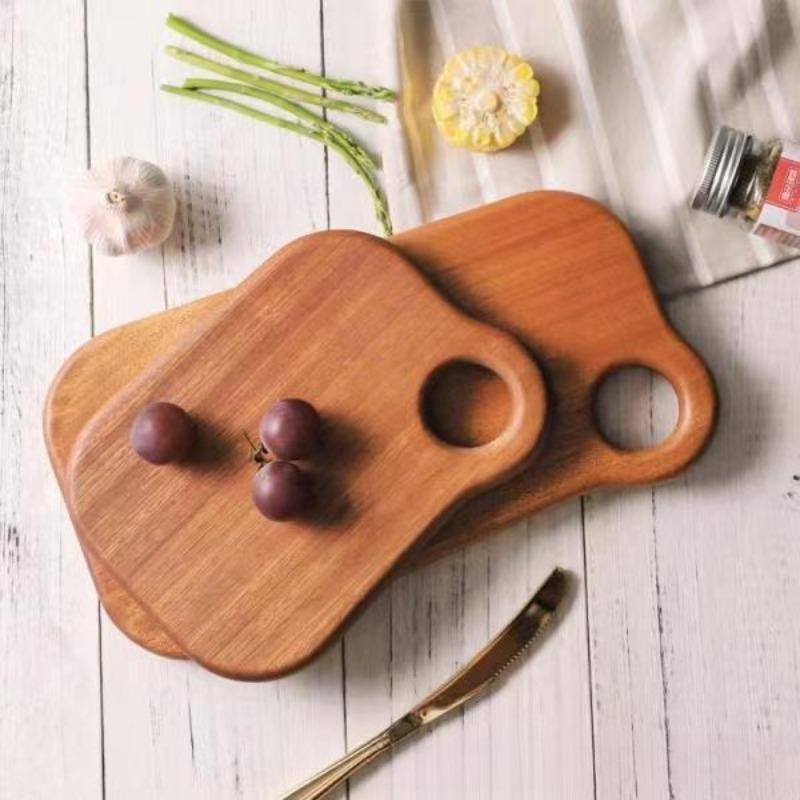 1pcs Double-Sided Solid Wood Cutting Board - Kitchen Chopping Board for Fruits Vegetables Food with Wooden Kitchen Accessory
