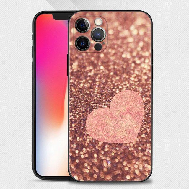 Rose Rosa Lila Bling Muster Telefon Fall Für Apple Iphone 14 13 12 11 Pro Max 13 12 Mini Xs Max xr X 7 8 Plus 6 6s Shell